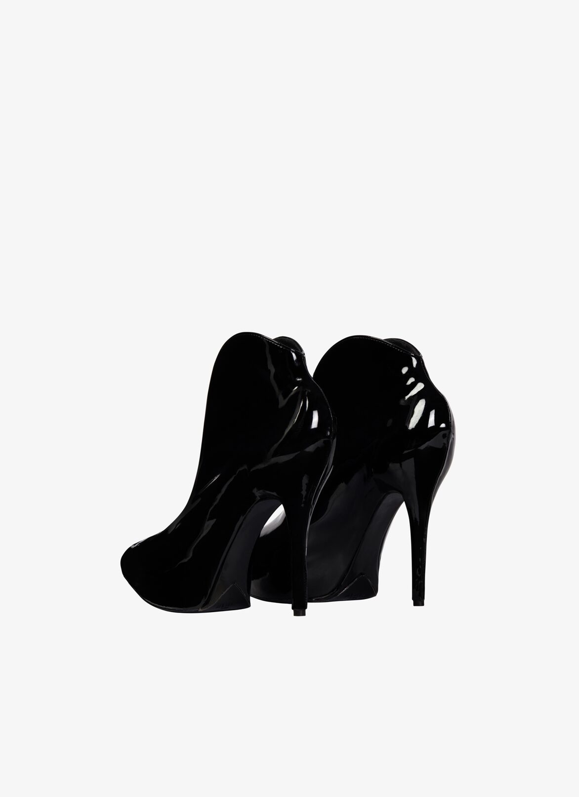 Slick patent leather booties ALAÏA BLACK SLICK PATENT LEATHER BOOTIES